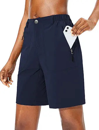 Pudolla Women's Hiking Cargo Shorts Quick Dry for Summer Travel