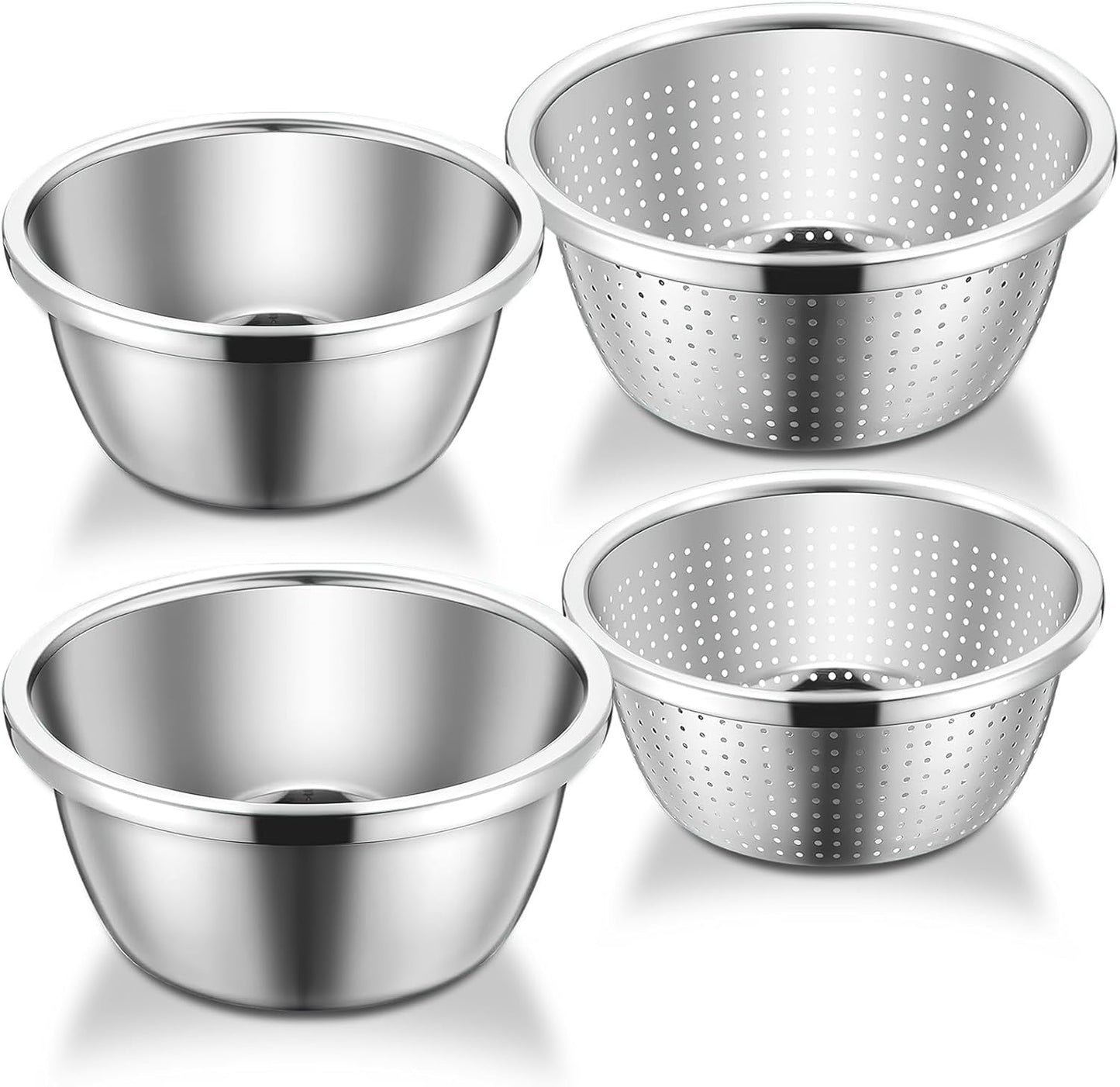 Multi-Use Stainless Steel Colander Set: Strain, Wash, Drain!