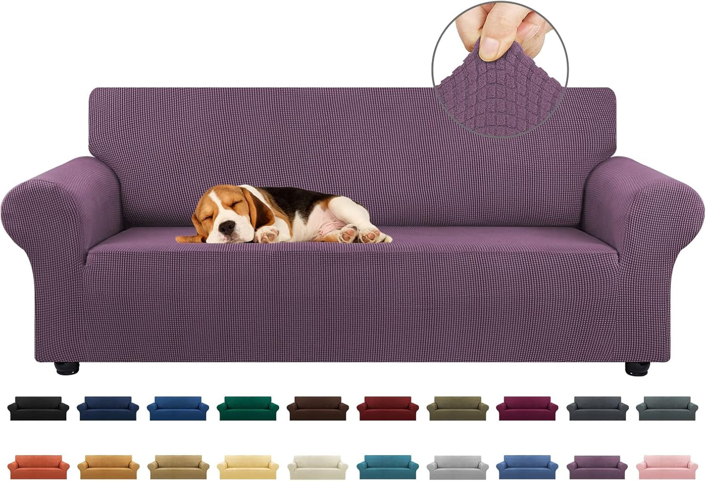KEKUOU Stretch Sofa Cover Slipcover for 3 Cushion Couches
