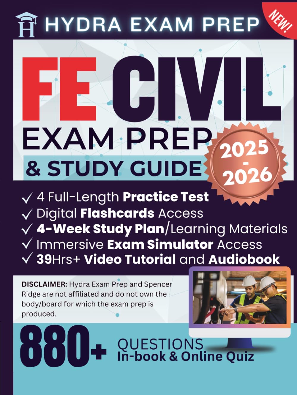 FE Civil Exam Prep and Study Guide 2025-2026 with Online Tools