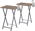 Folding TV Tray Set of 2 - Portable Snack & Laptop Tables for Small
