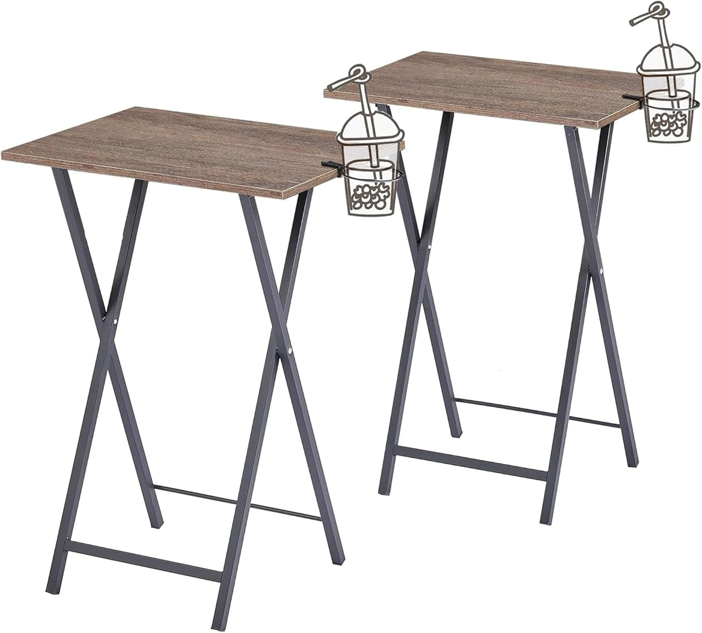 VECELO Folding TV Trays Set of 2 - Portable Snack Tables