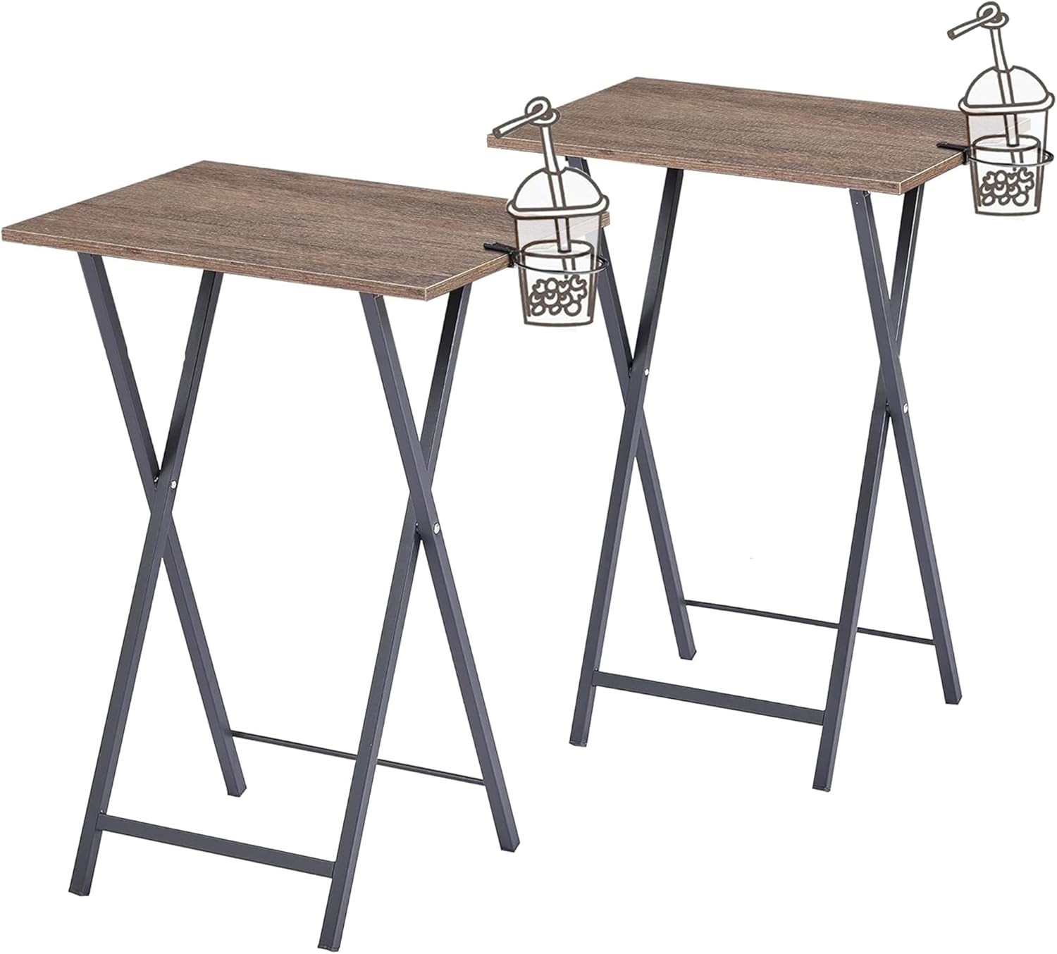 VECELO Folding TV Trays Set of 2 - Portable Snack Tables