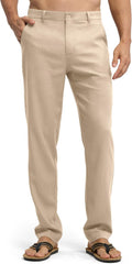 Men's Linen Pants for Summer - Lightweight Cotton Linen Trousers
