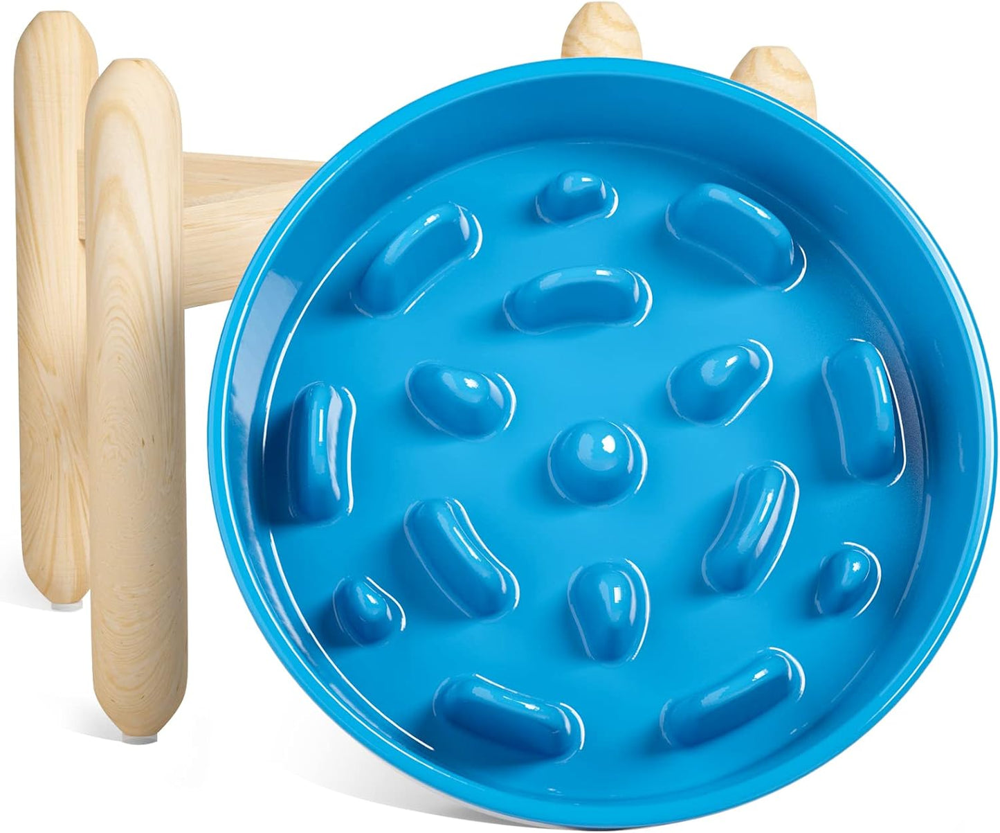 Ceramic Slow Feeder Dog Bowls Elevated for Healthy Eating