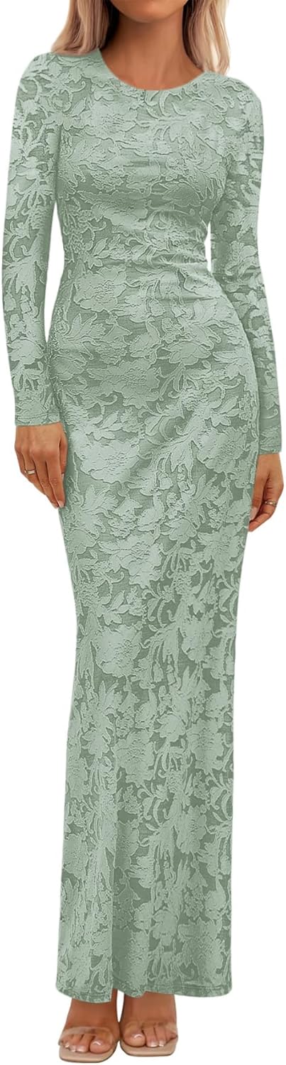 Elegant Floral Lace Maxi Dress for Women - Perfect for Weddings