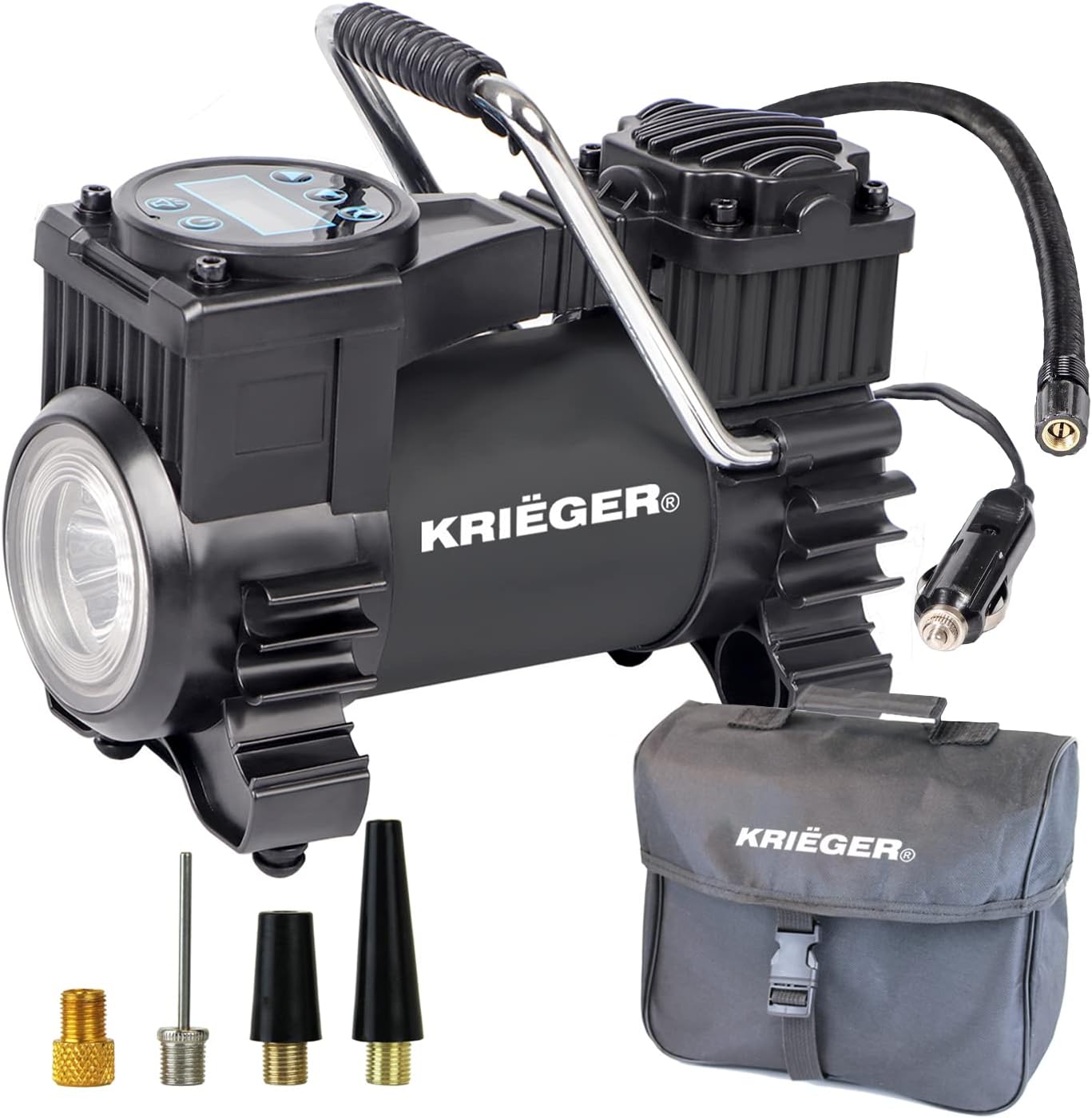 K KRIGER Portable Tire Inflator: 120 PSI Preset Pressure & LED Display