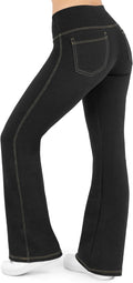 Crossover Bootcut Jeggings for Women - Flare Leggings with Tummy