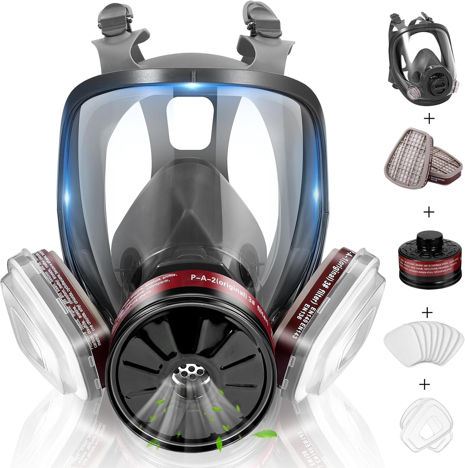 Reusable Half Face and Full Face Gas Mask with Carbon Filter