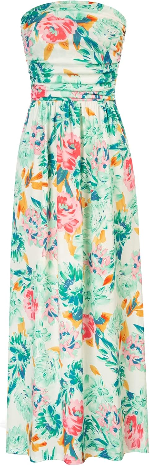 Stylish Strapless Maxi Dress with Pockets for Women