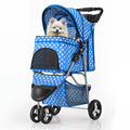MoNiBloom 3-Wheel Pet Stroller for Small and Medium Dogs and Cats