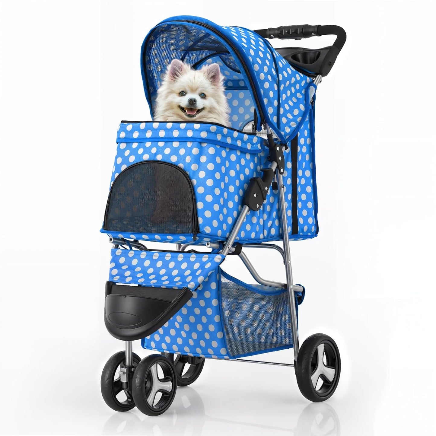 MoNiBloom 3 Wheels Pet Dog Cat Stroller for Small Medium Pets