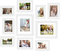 Picture Frames Set of 10 White MDF Frames for 8x10, 5x7, 4x6 Photos