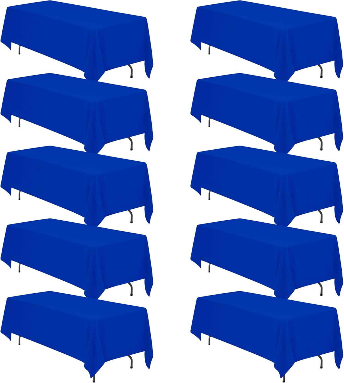 Royal Blue Tablecloths 10 Pack for 6ft or 8ft Rectangle Tables