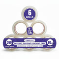 Clear Packing Tape 60 Yards per Roll (6 Rolls) - Heavy Duty Quiet