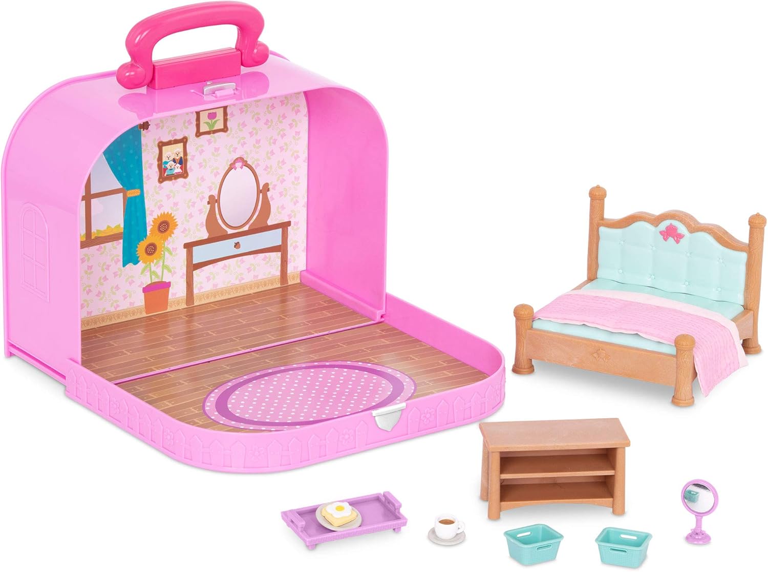 Lil Woodzeez Portable Bedroom Playset & Accessories
