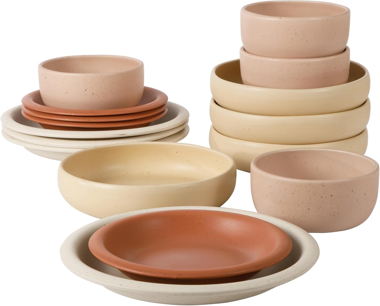 Bloomhouse Corsica Clay Dinnerware Set - Rustic Stoneware for 4