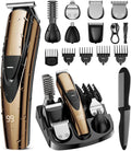 Electric Beard Trimmer for Men Gold - 16-in-1 Cordless Grooming Kit