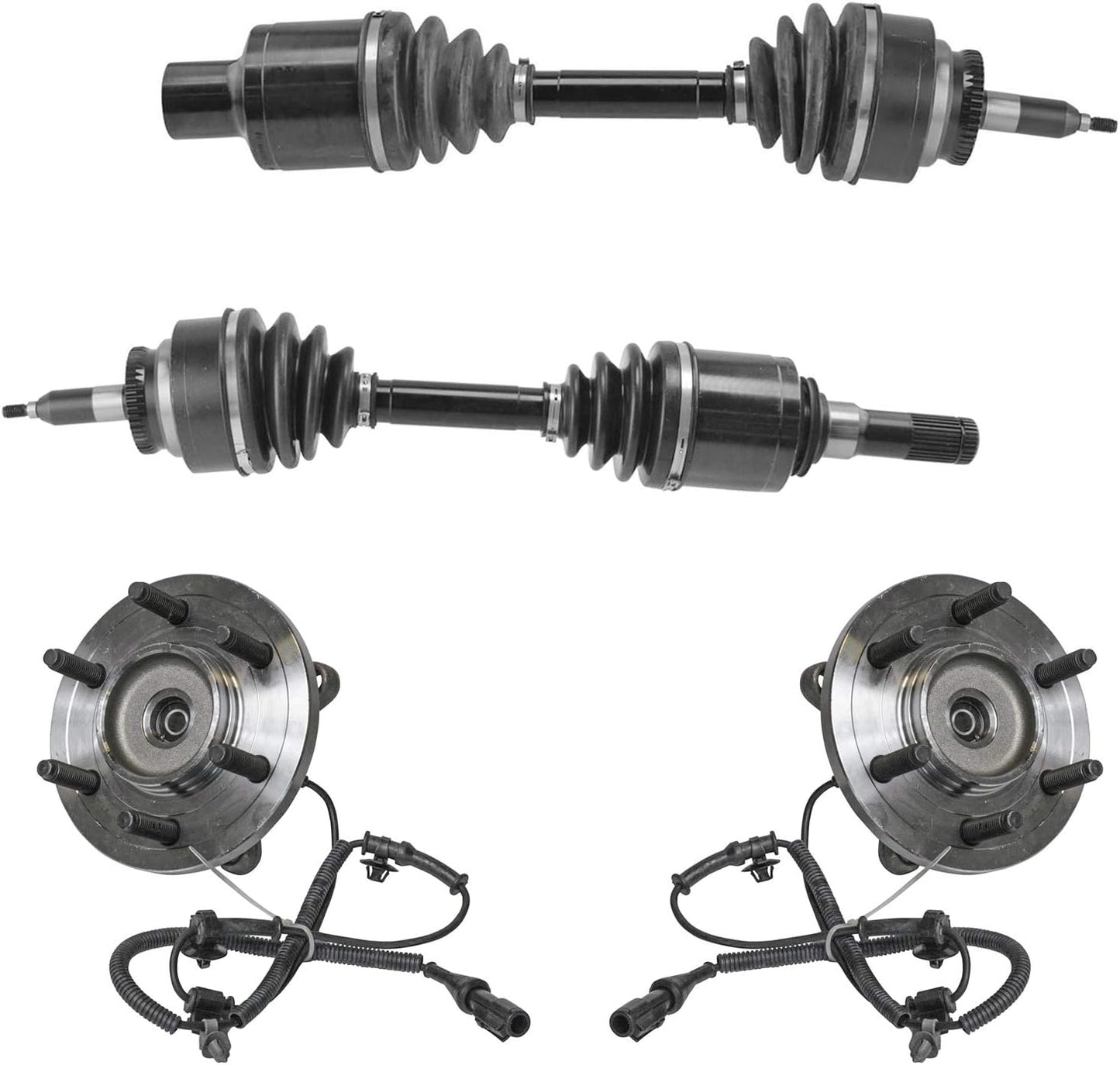TRQ Front Drivetrain Kit CV Axle Shaft Assembly for Ford F-150