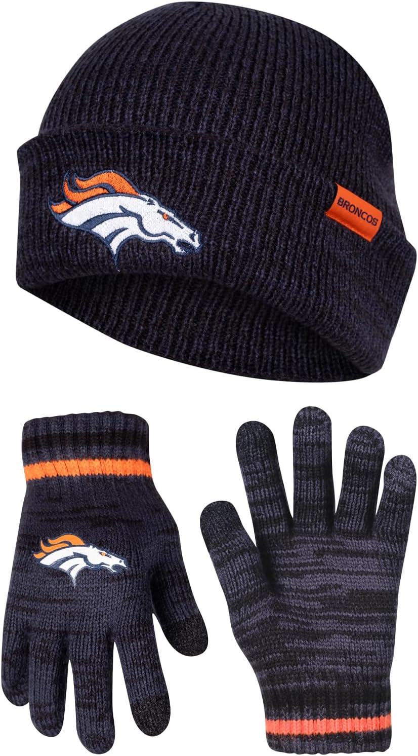 Ultra Game Youth NFL Official Beanie and Touch Screen Gloves