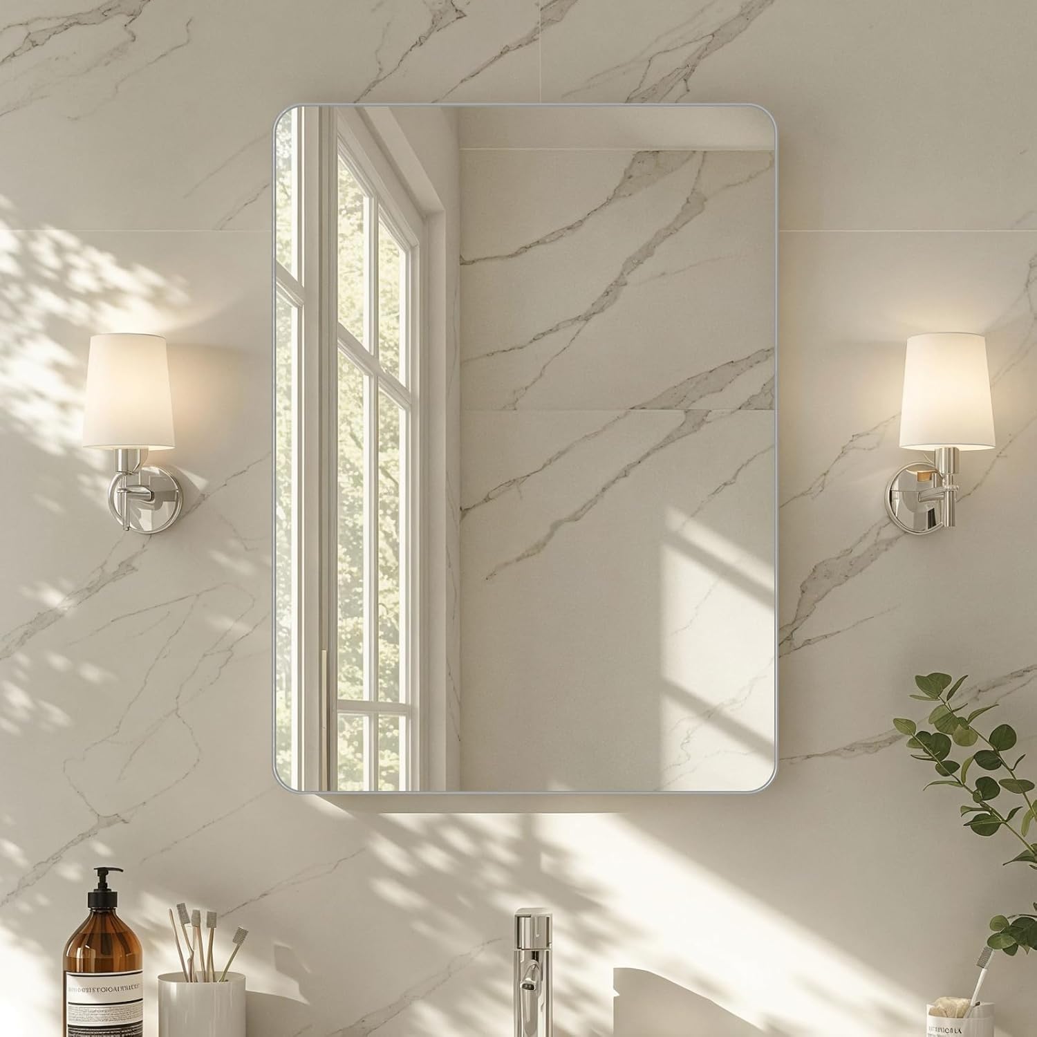 30x22 Bathroom Vanity Mirror with Aluminum Frame for Home Use
