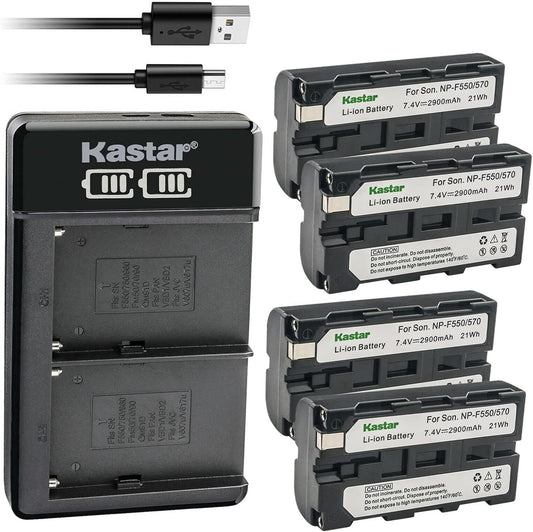 Kastar 4-Pack Battery and LKD2 USB Charger for Sony Cameras