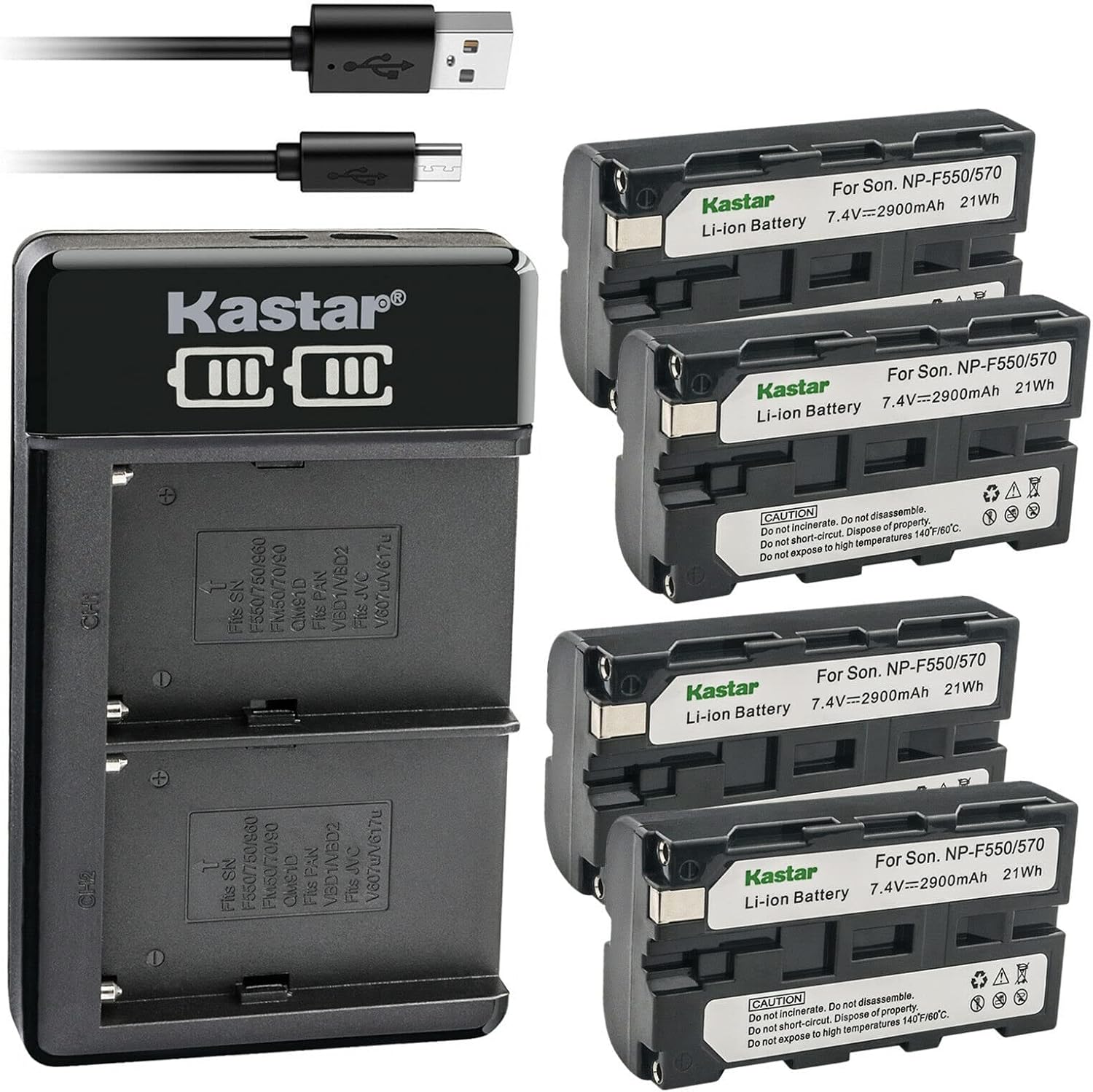 Kastar 4-Pack Battery and LKD2 USB Charger for Blackmagic 6K Pro