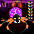 12Ft Giant Halloween Inflatable Spider - 7-Color Eyes & Flashing Belly