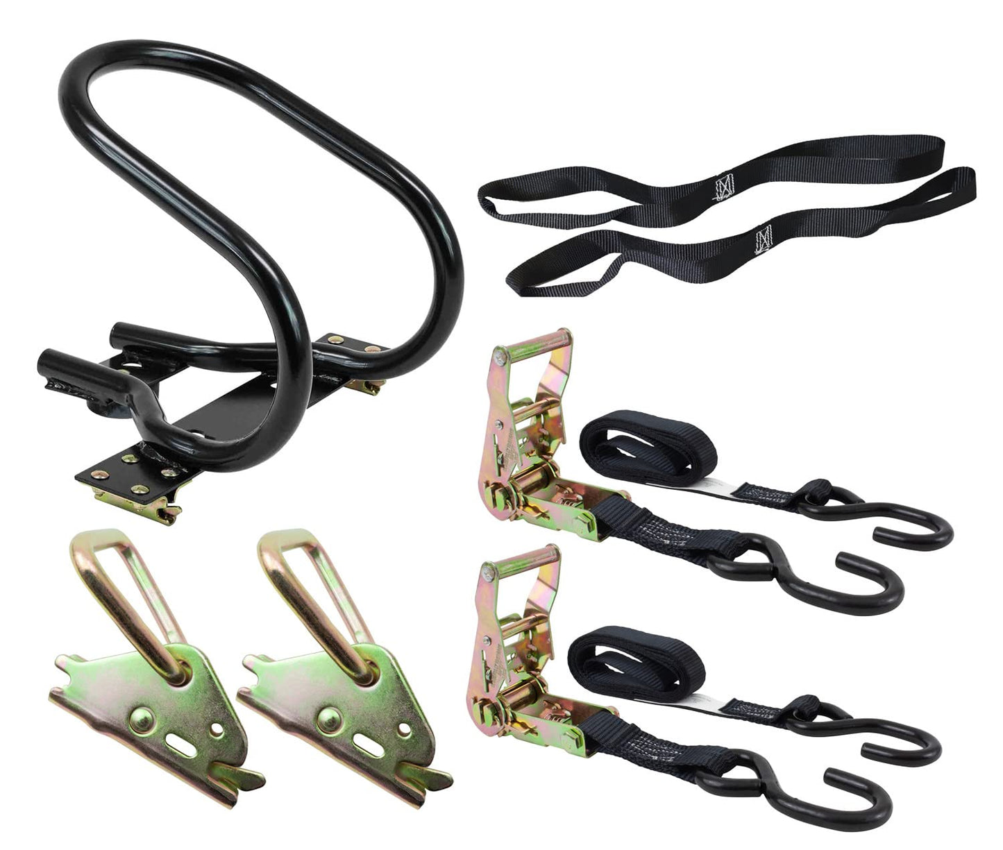 E-Track Motorcycle Kit with Wheel Chock and Straps for Safety