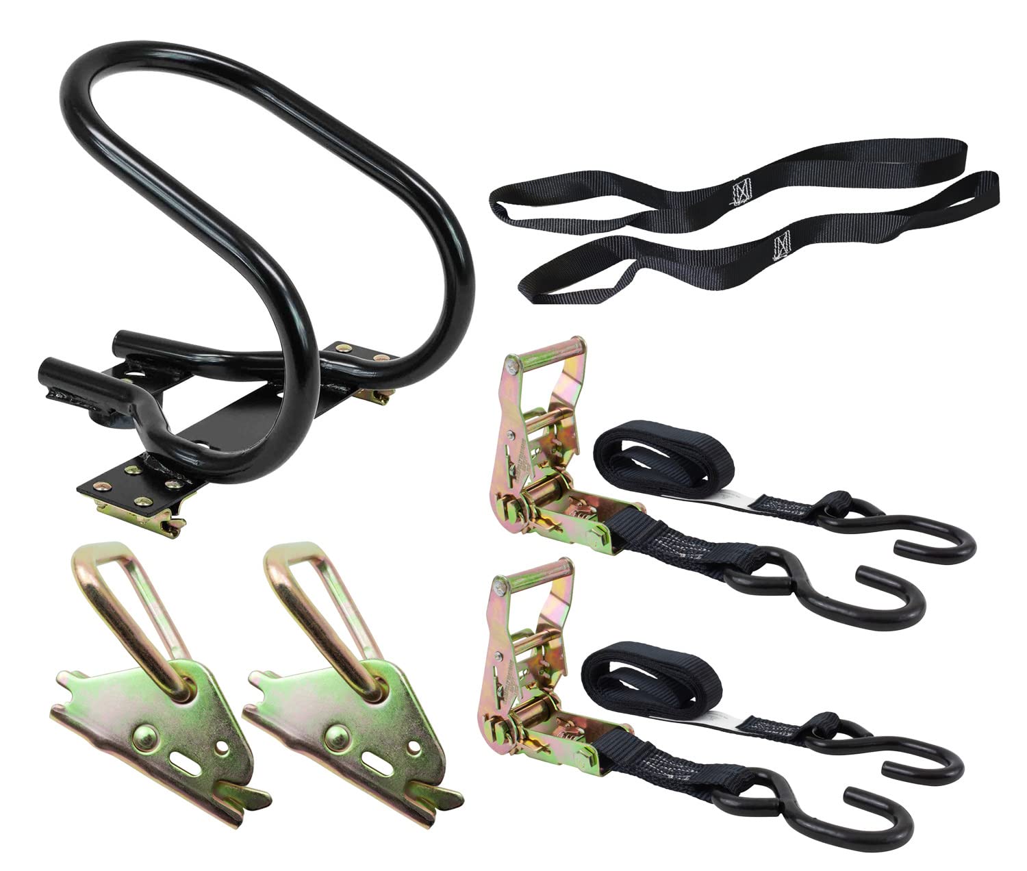 E-Track Motorcycle Kit with Wheel Chock and Straps for Safety