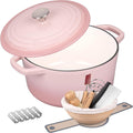 Enameled Cast Iron Dutch Oven Pot with Lid - 4.5QT Bread Baker