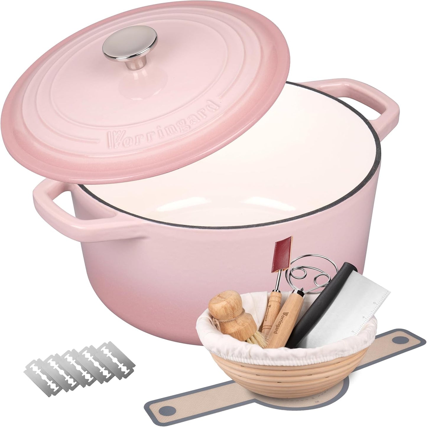 Enameled Cast Iron Dutch Oven Pot for Sourdough Baking Supplies