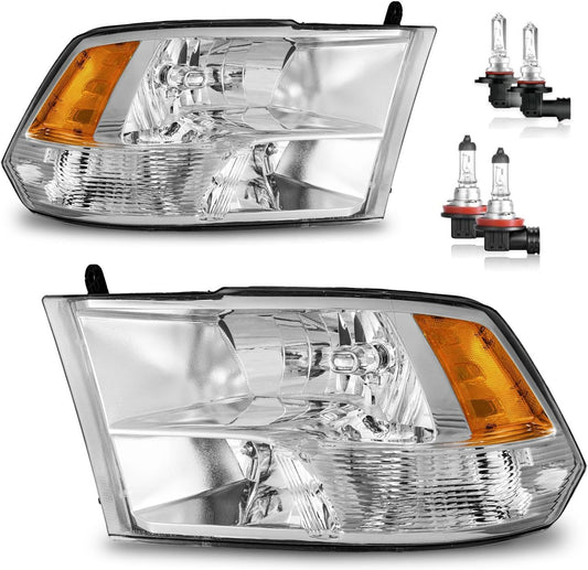 Headlights W/Bulbs for 2009-2018 Dodge Ram 1500/2500/3500