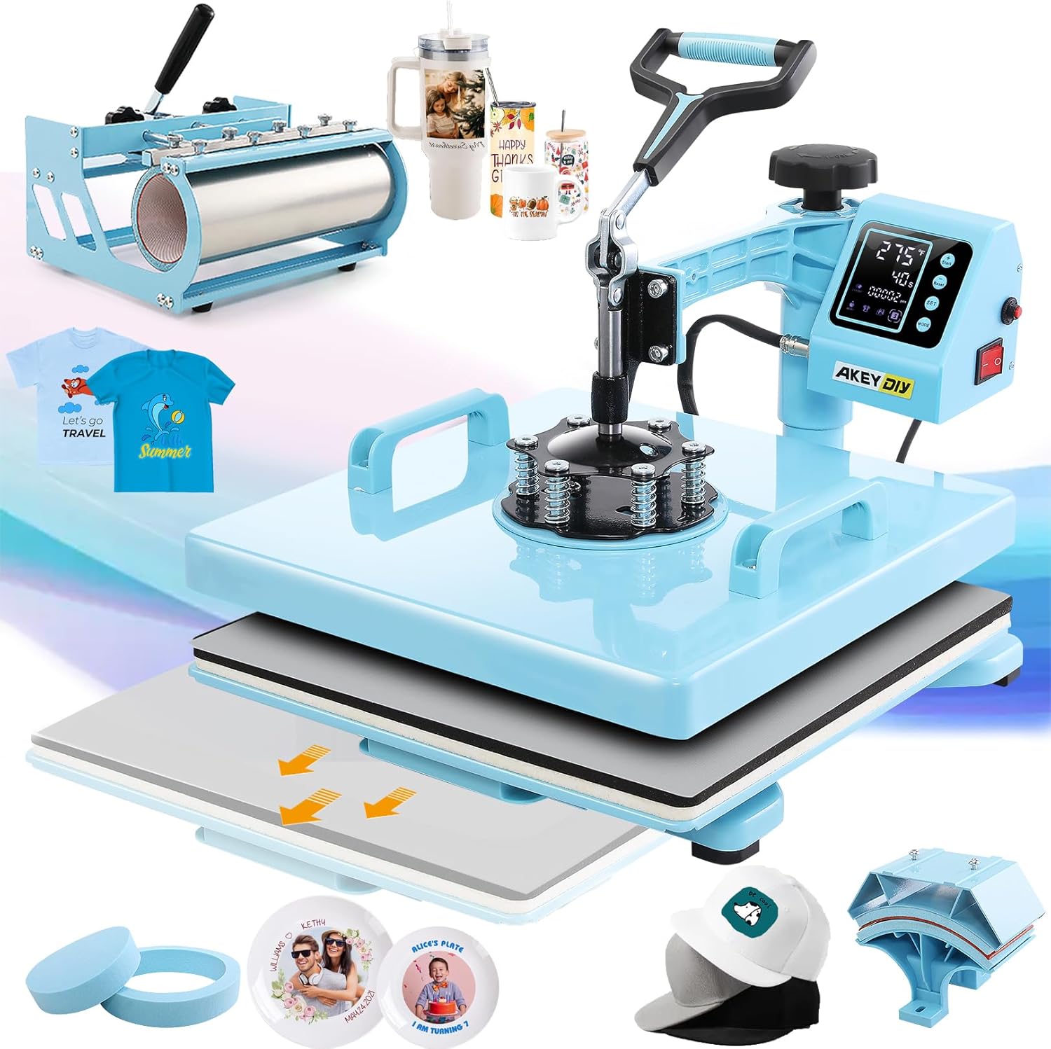 15x15 Heat Press Machine for T Shirts and Tumblers - DIY Fun