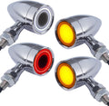 Motorcycle Bullet Turn Signals LED Front Rear Lights - Bright Retro