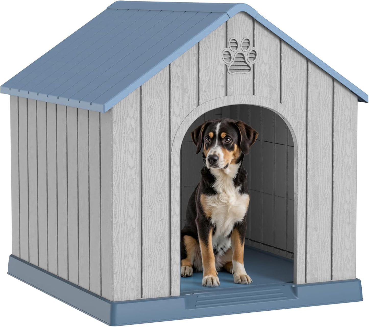 Large Resin Dog House for Indoor & Outdoor Use - Easy Assembly
