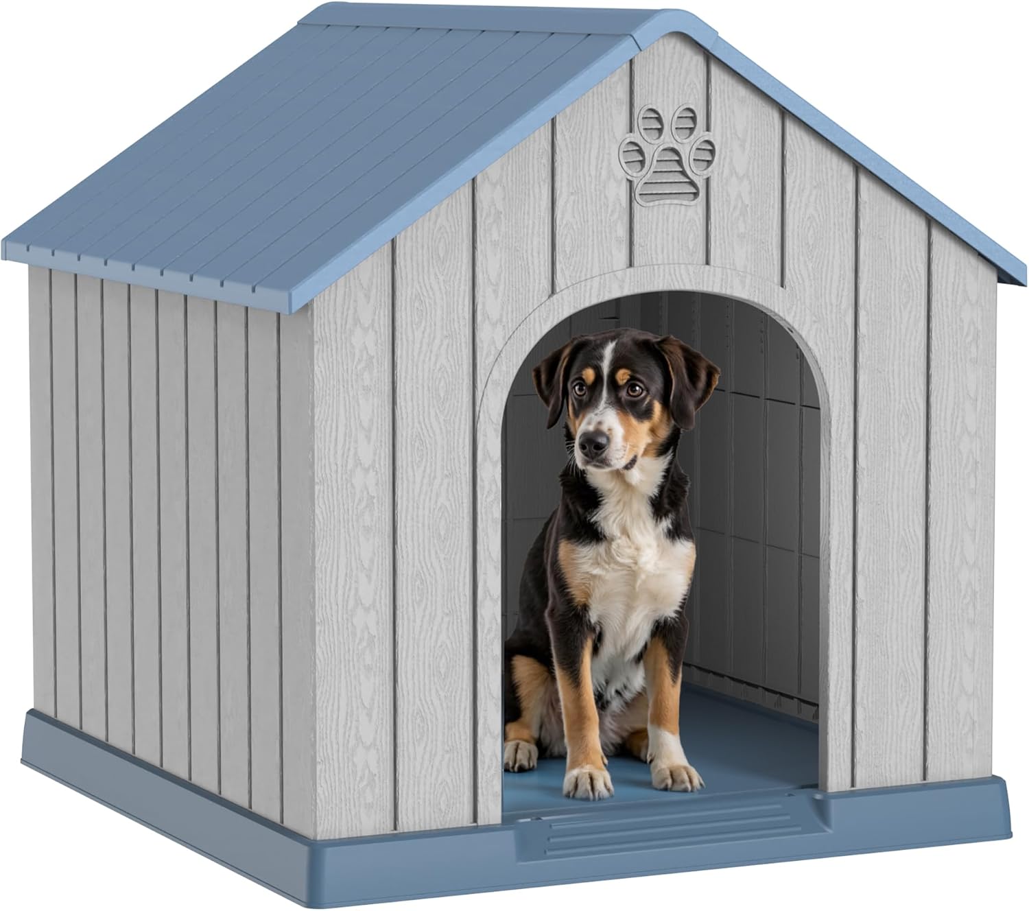 Large Resin Dog House for Indoor & Outdoor Use - Easy Assembly