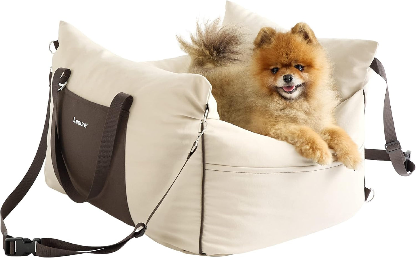 LE SURE Small Dog Car Seat - Waterproof Booster with Safety Leash