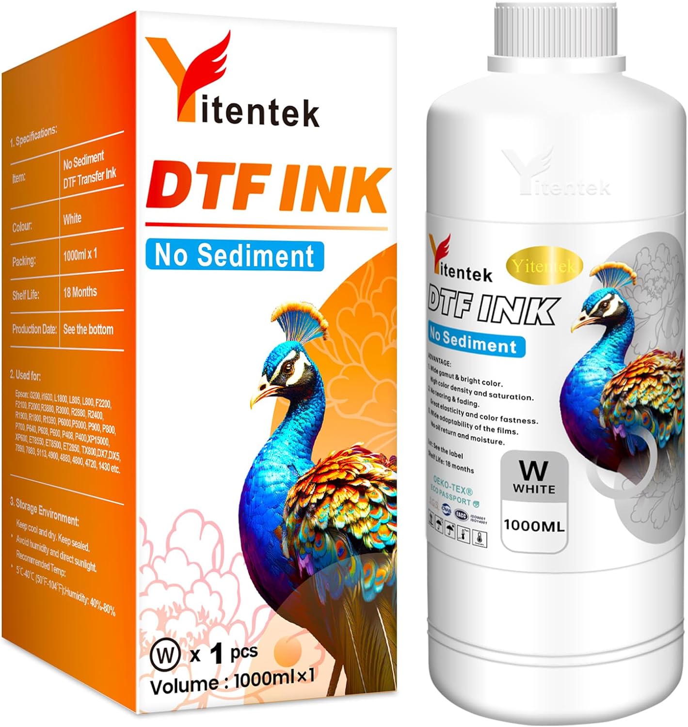 No Sediment DTF White Ink 1000ML for High-Quality Printing