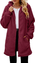 Yanekop Womens Oversized Sherpa Jacket - Cozy Fleece Zip-Up Coat