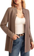 GRACE KARIN Women's Long Sleeve Open Front Knit Cardigan Notch Collar