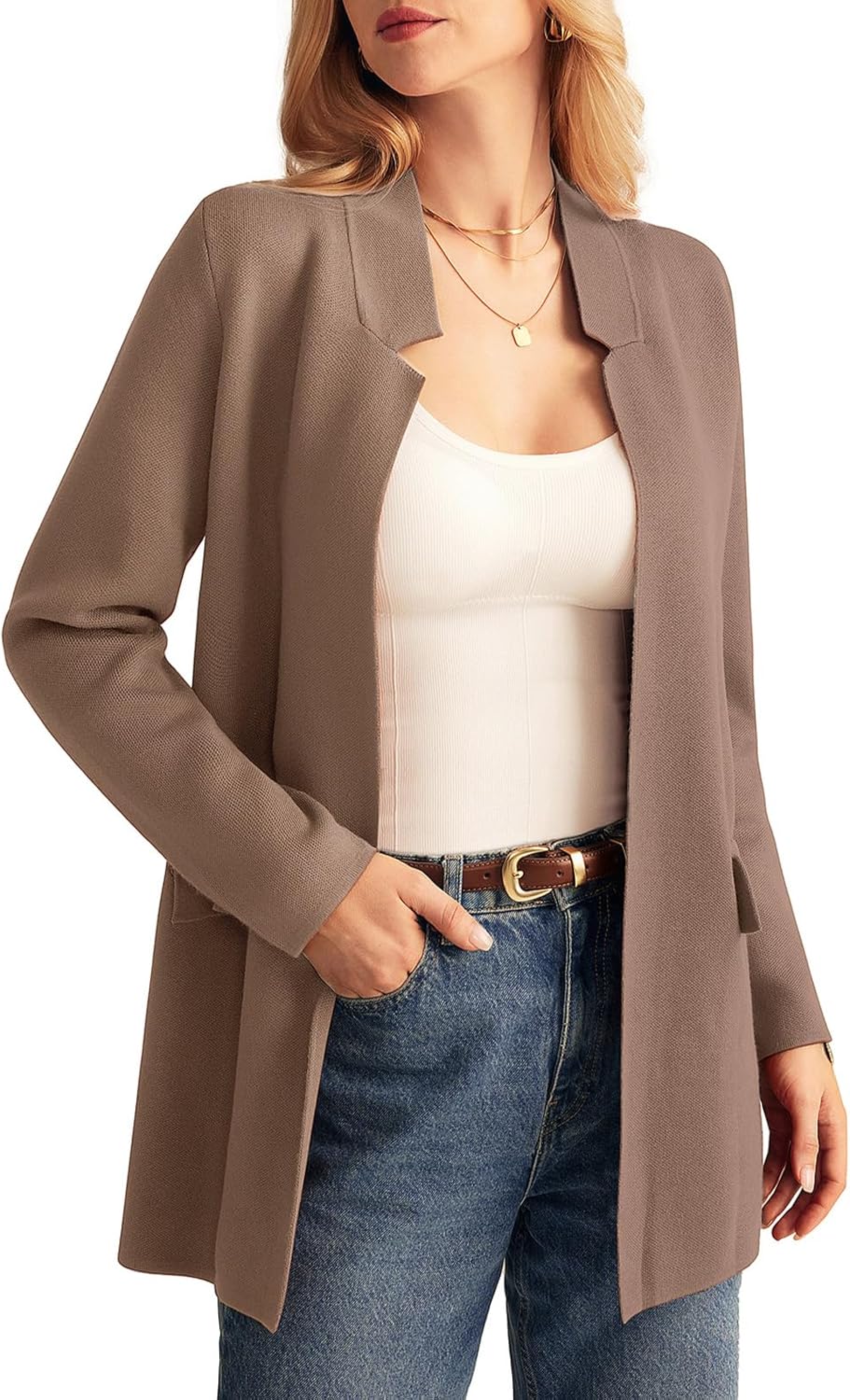 Stylish Knit Cardigan Blazer for Women - Perfect for Fall 2024