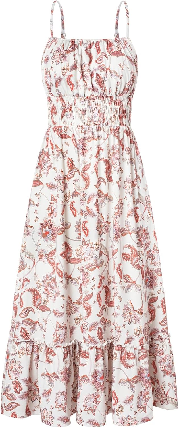 2025 Summer Maxi Dress for Women with Floral Design and Pockets