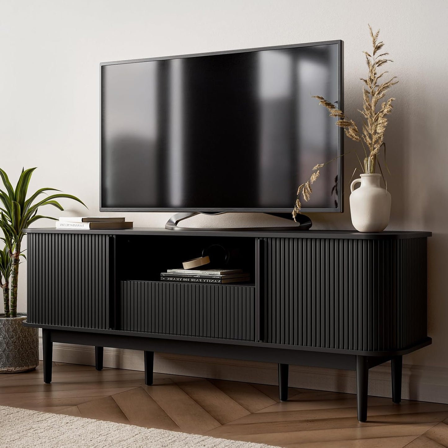 Modern Fluted TV Stand - Organize in Style!