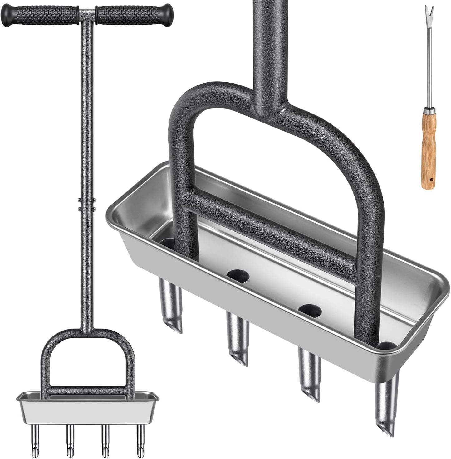 Dolibest Manual Lawn Aerator with Stainless Steel Coring Plugs