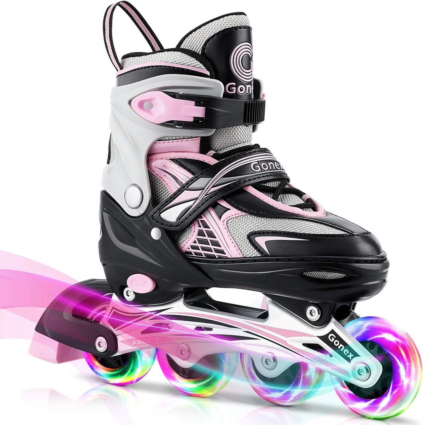 Gonex Adjustable Inline Skates for Kids with Light Up Wheels