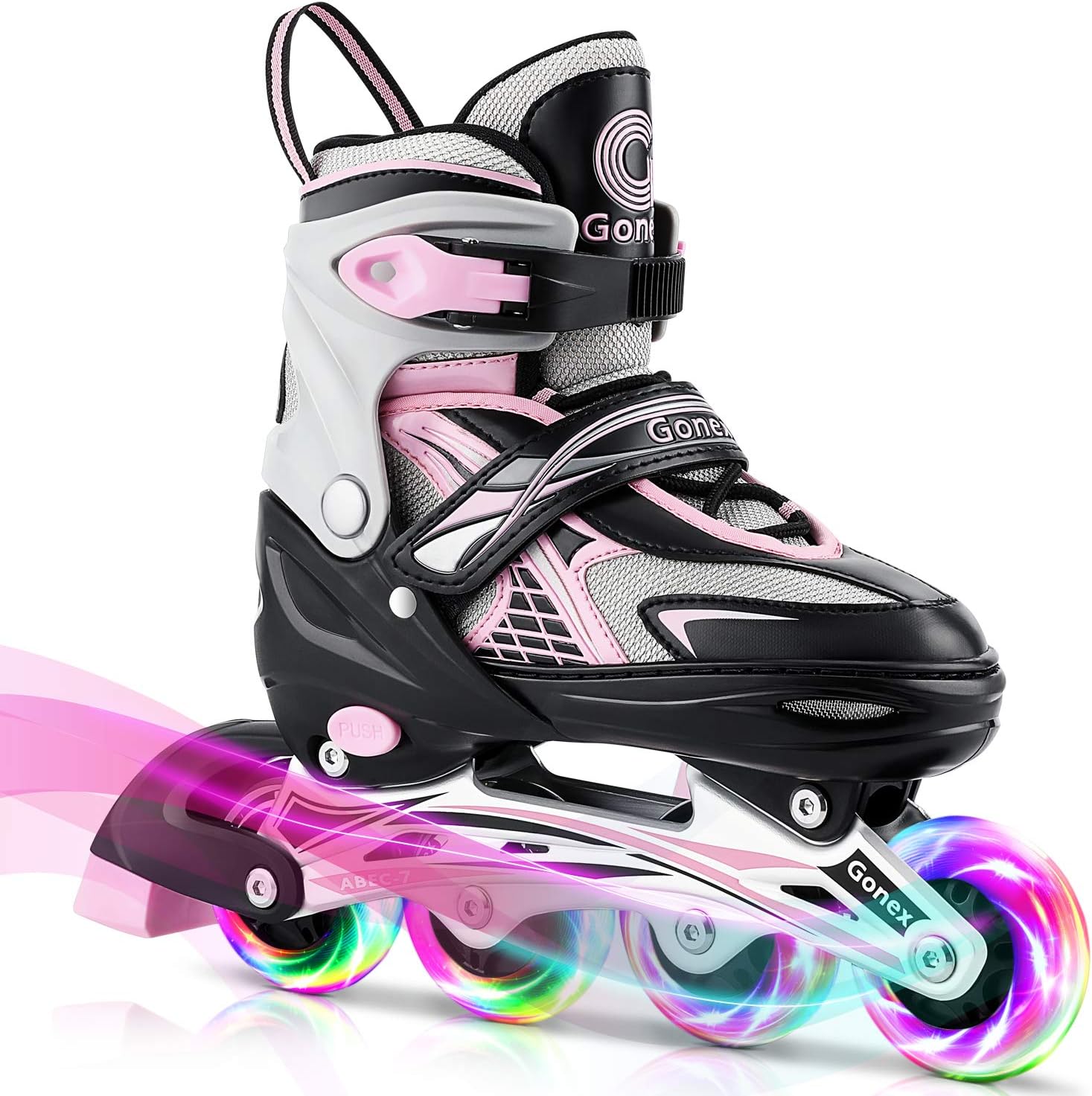 Gonex Adjustable Inline Skates for Kids with Light Up Wheels