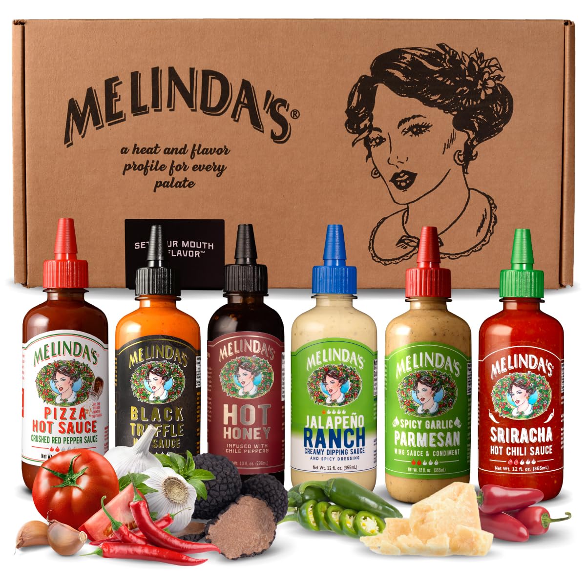 Melindas Pizza Collection - Gourmet Hot Sauce Gift Set