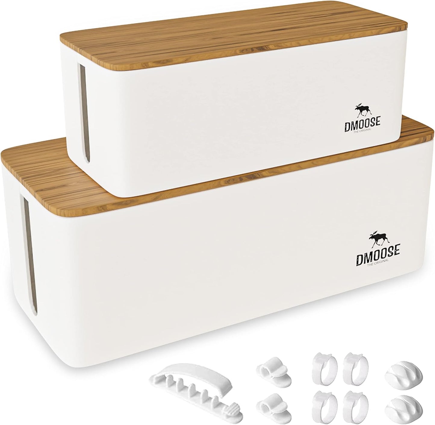 Hide Cables Stylishly! DMoose Wood Cable Box Duo