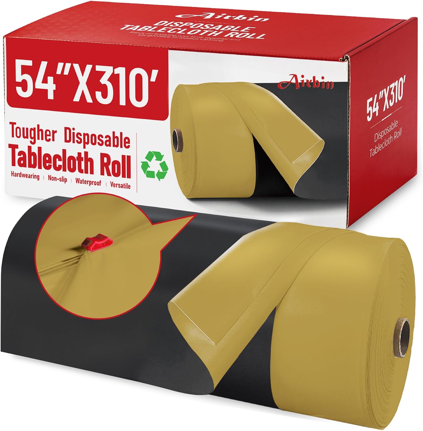 Premium Black and Gold Disposable Table Cloth for Any Occasion